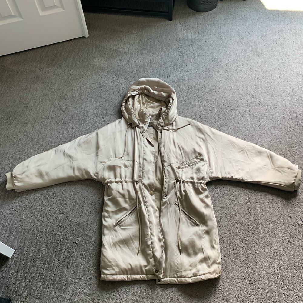 Urban outfitters Gold hooded trench coat